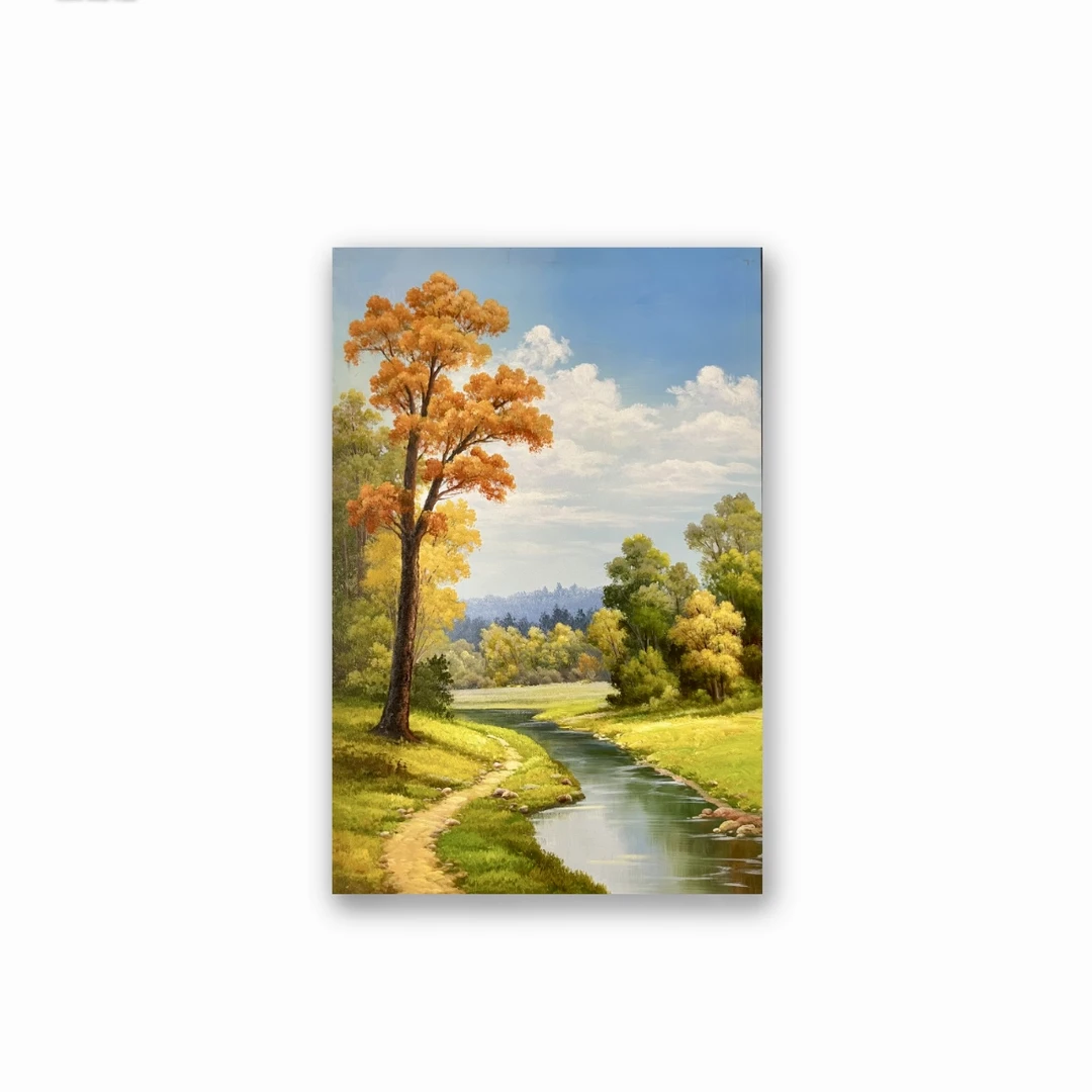 手工手绘唯美写实山水风景画适合客厅玄关画挂画
