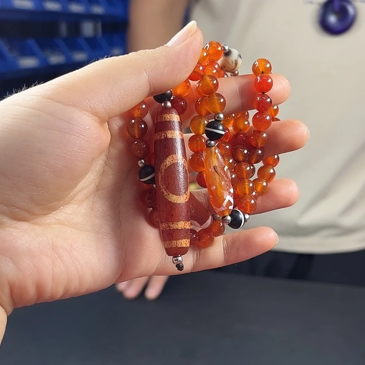 珍***荐颈饰玛瑙未镶嵌T50天地藏珠项链