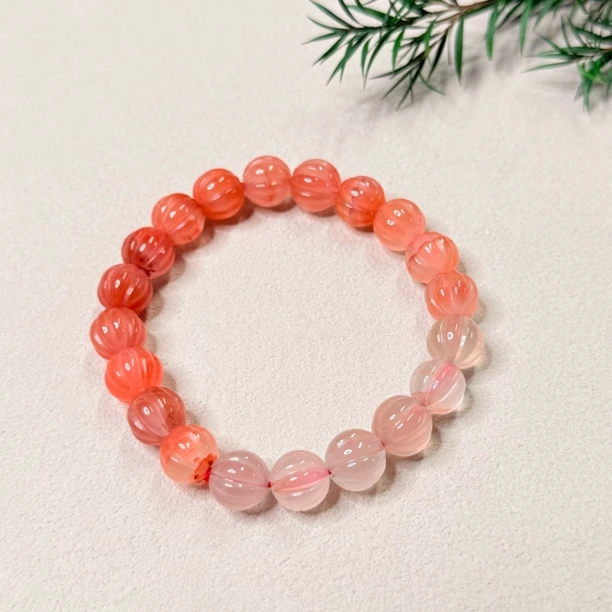 【六六中古】单圈南红玛瑙手串yk432珠子9.5-18多样性发其一