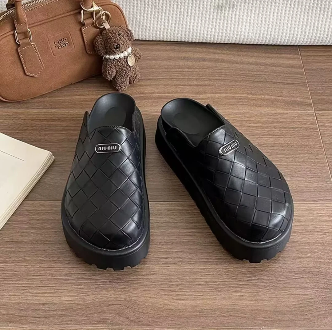 6331厚底休闲包头复古外穿拖鞋厚底气质女鞋