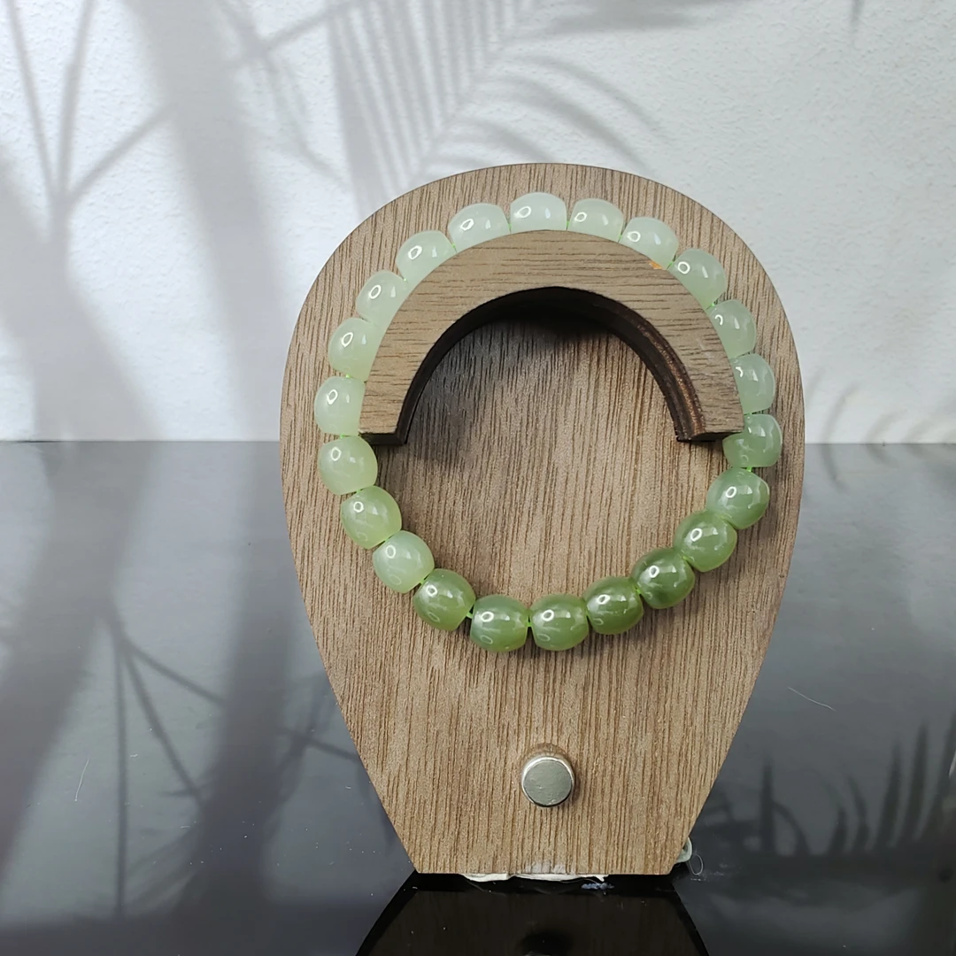 J和田玉渐变桶珠手串（卡8）4582