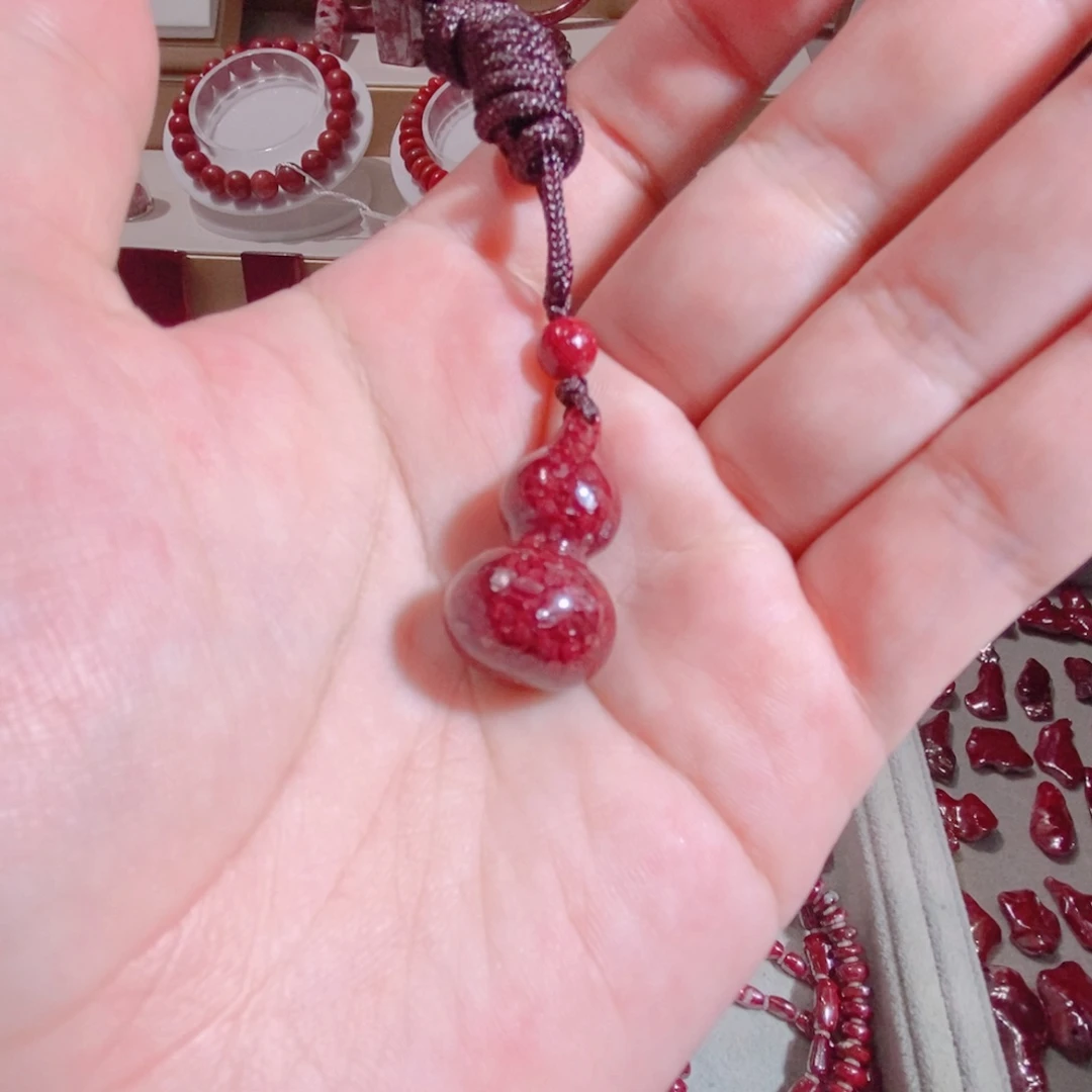 天然辰砂亏米晶体砂葫芦