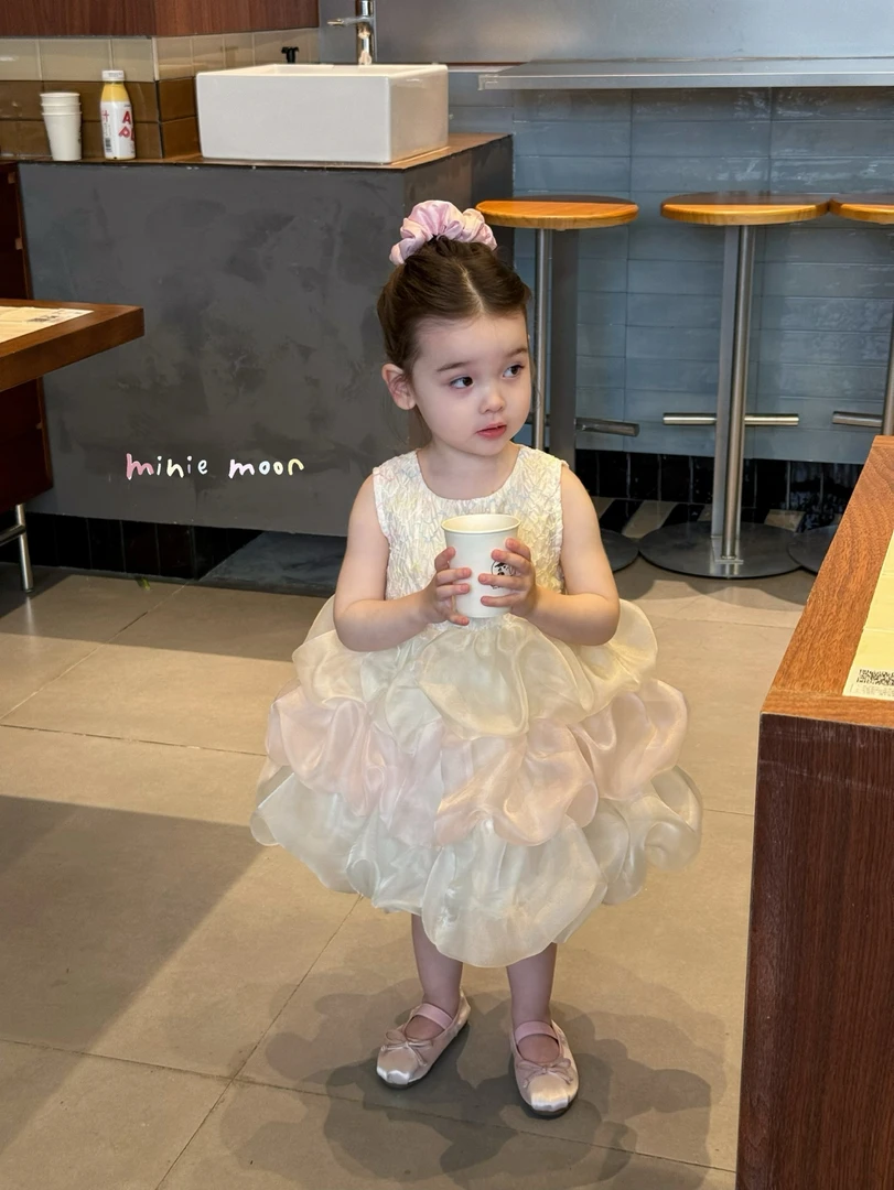 up小满家 小月亮 云朵小纱裙女童洋气甜美网纱裙蓬蓬纱夏季女孩