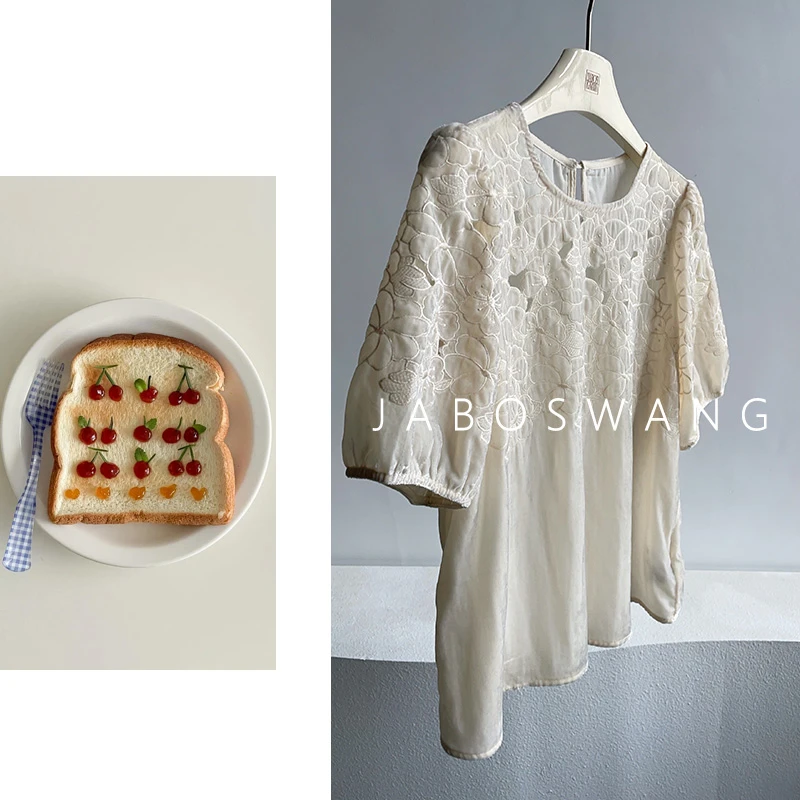 S1277闲花春山上衣 2025夏季新款时尚百搭显瘦气质感休闲上衣