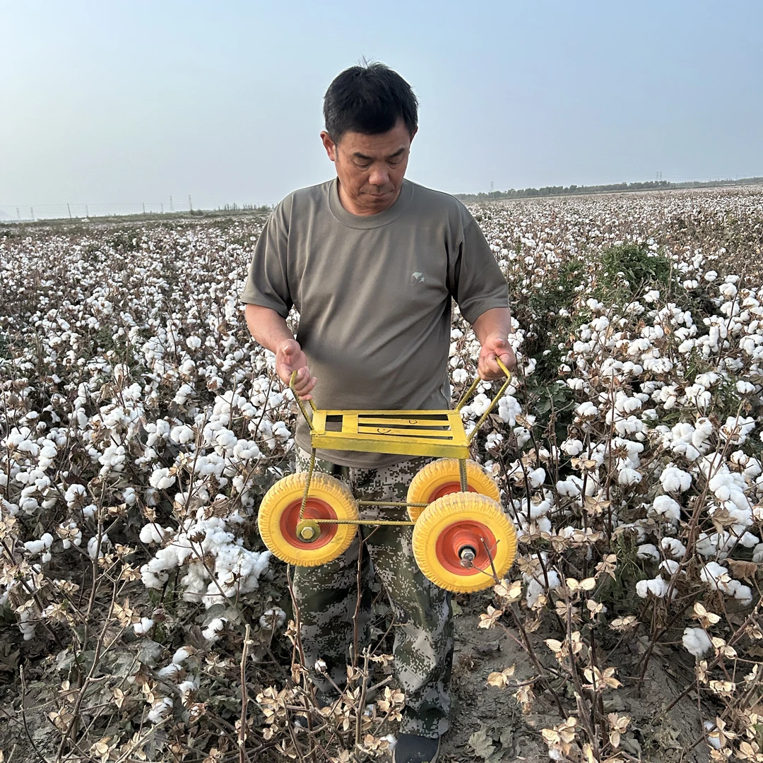 新疆捡棉花专用小车手工焊制铁架灵活结实耐用不累腰