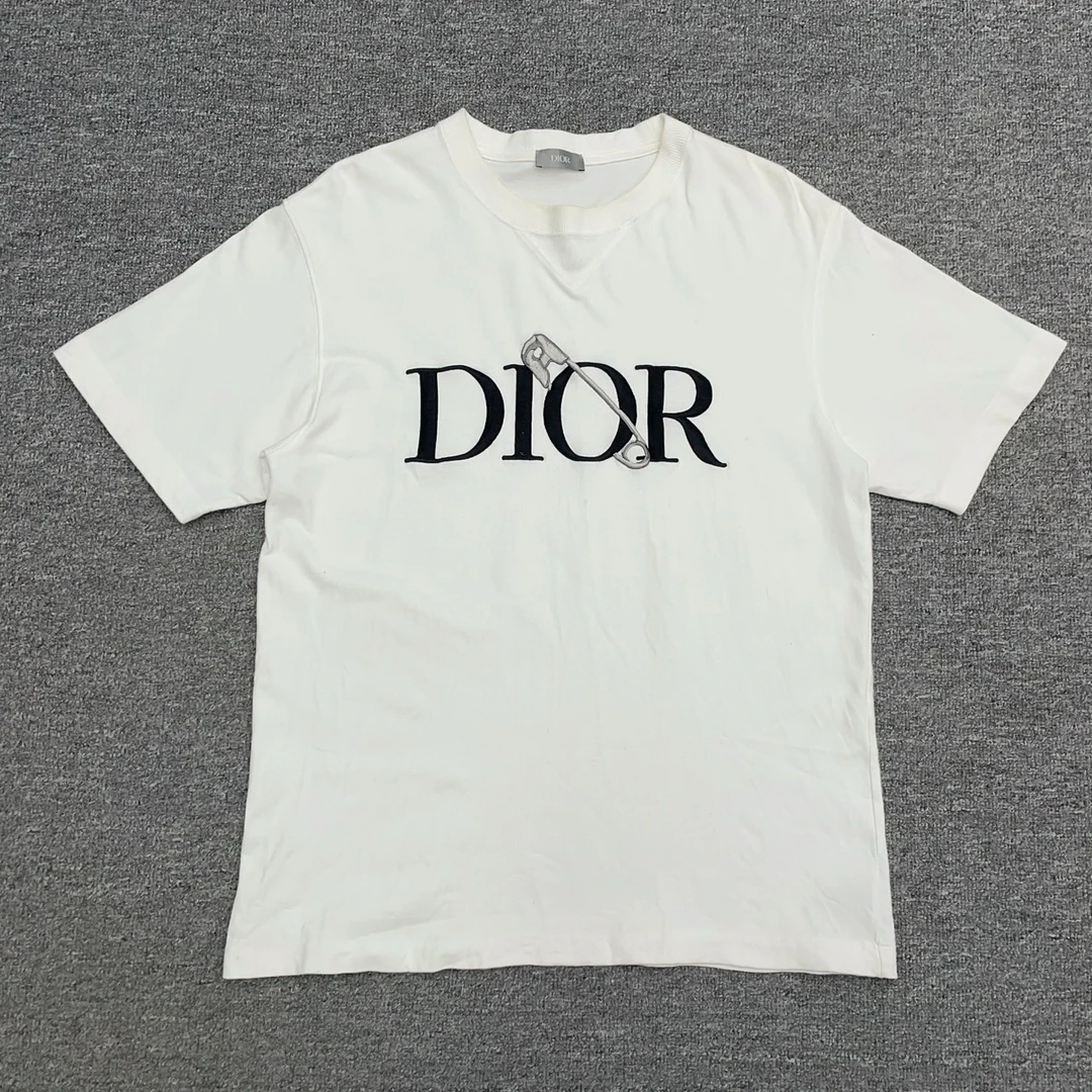 99新 DIOR/迪奥 99新DIOR/迪奥刺绣logo别针款白色短袖