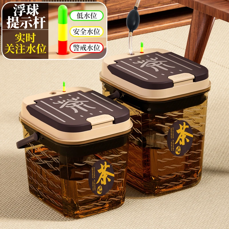 塑料水桶茶叶茶渣垃圾桶功夫茶具配件家用茶盘茶台过滤茶桶透明