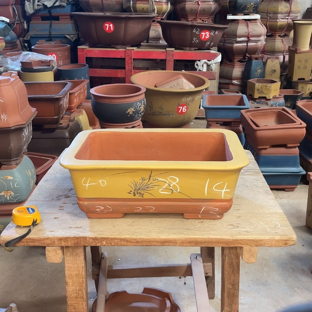 紫砂花盆长方盆一个