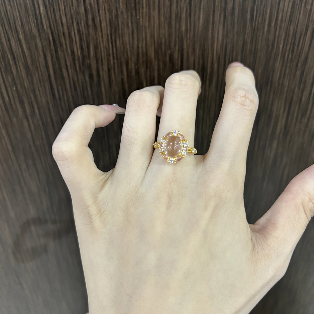 心冻·S925银粉水晶戒指公主粉