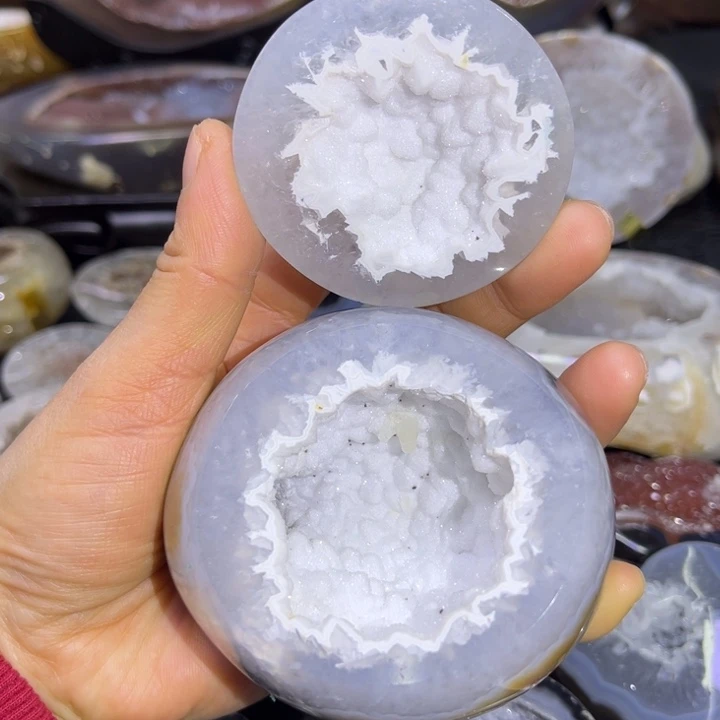 水晶未镶嵌珠宝半成品白软盆