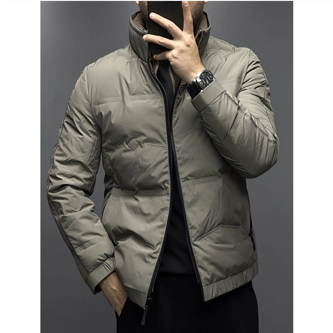 冬季新品男士设计感3D纹理机能风立领夹克版羽绒服 KF41