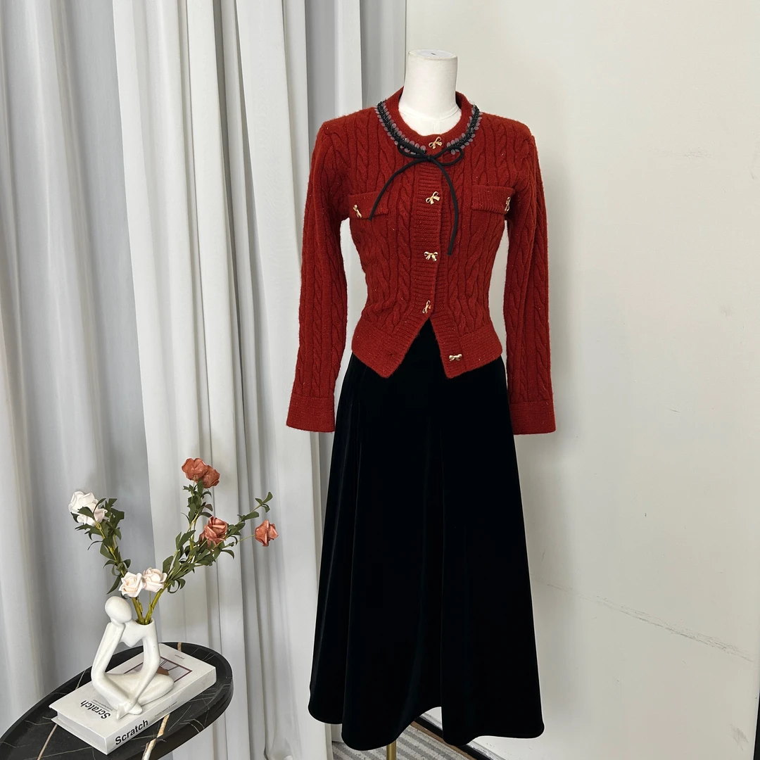 小八定制25秋季新款时尚百搭韩系设计师上衣+半裙 12465  BCK