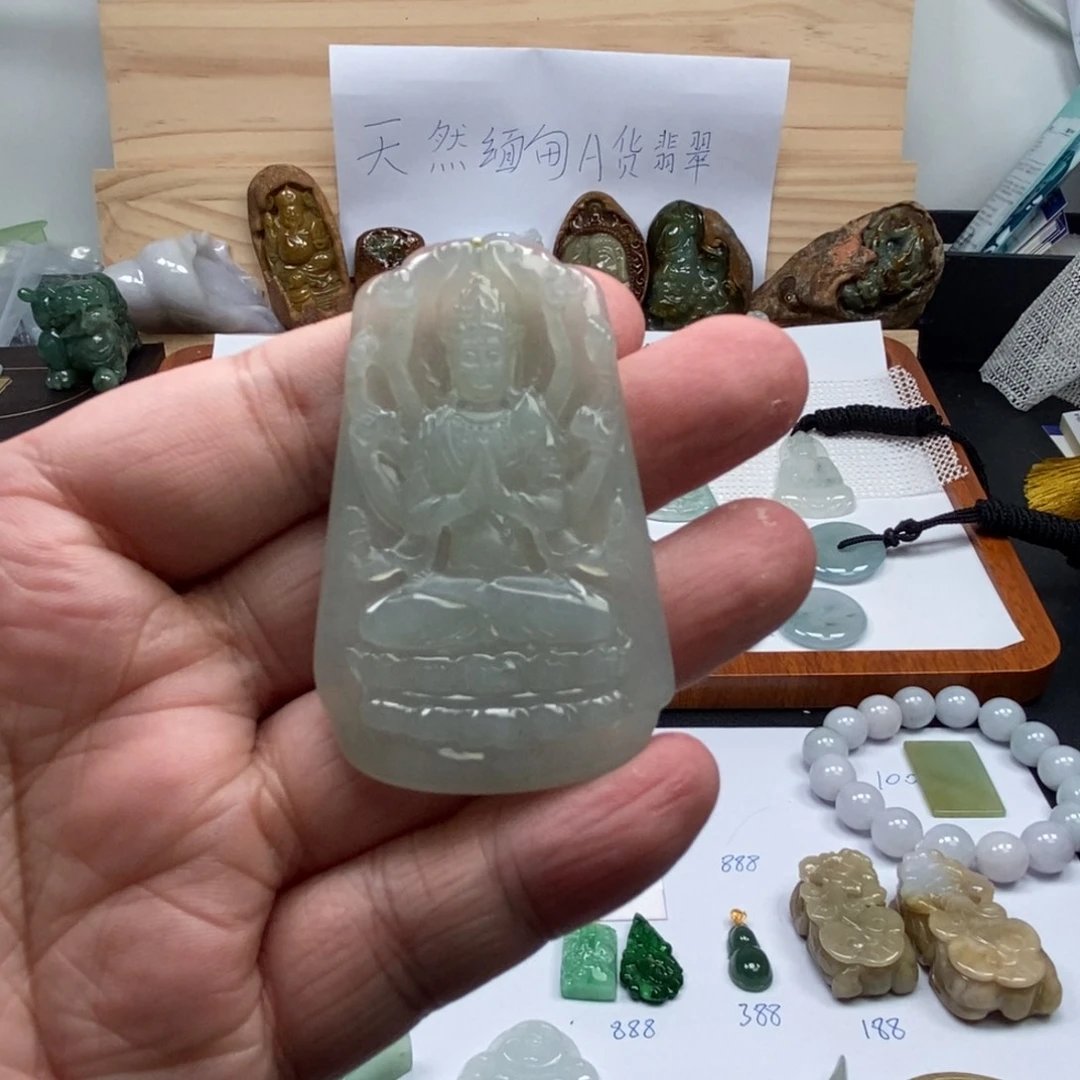 翡翠未镶嵌颈饰千手  天然缅甸ａ货翡翠