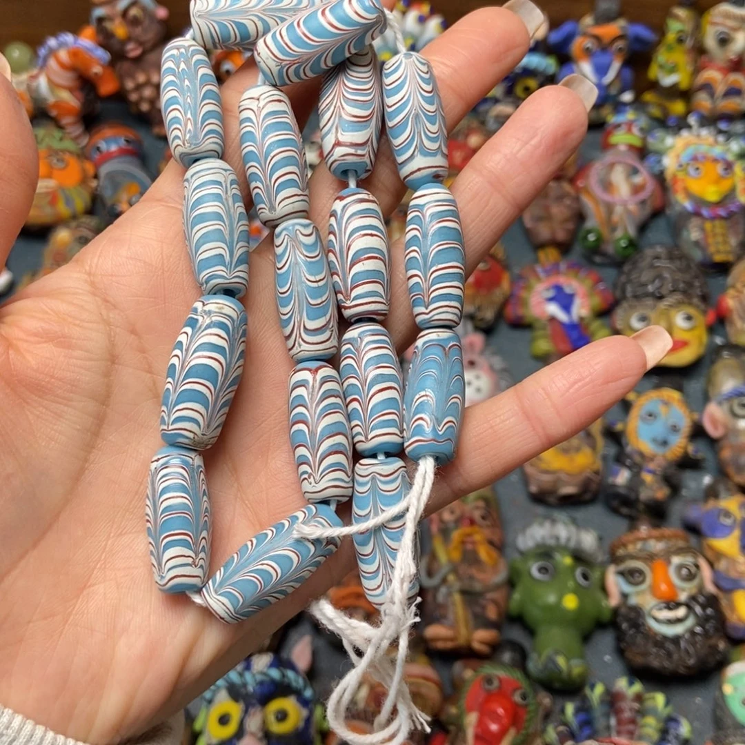 琉璃颈饰条纹链子