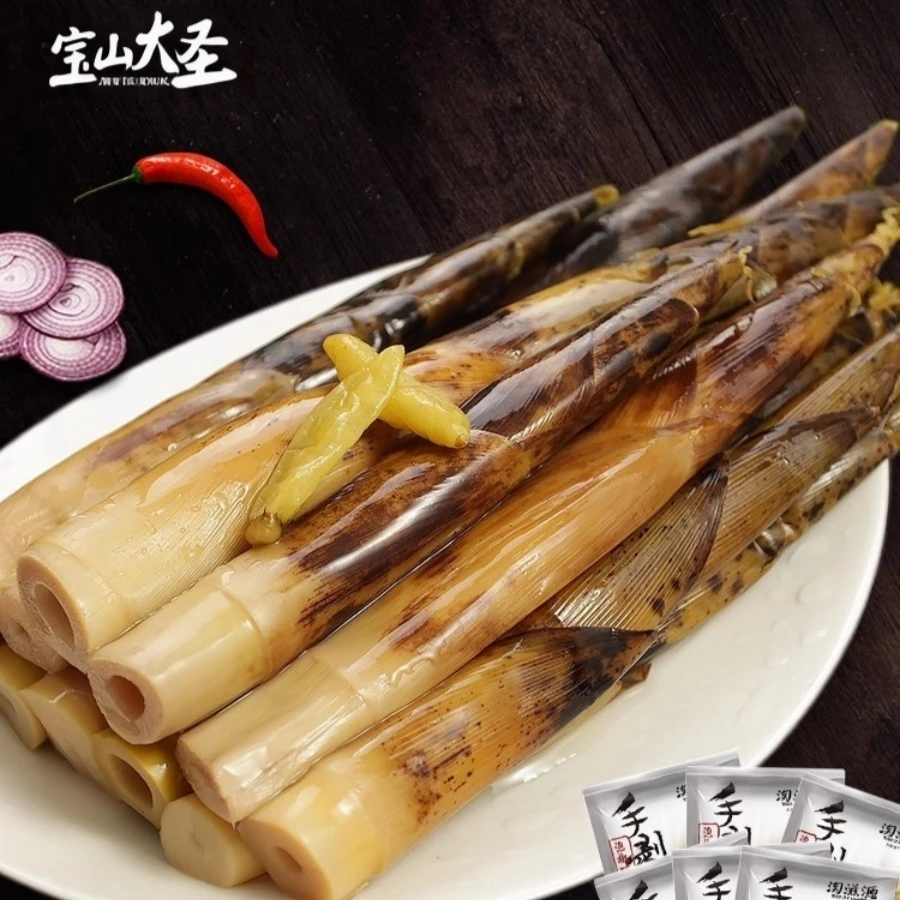 宝山大圣解馋手剥笋开袋即食泡椒脆笋手扒撕竹笋酸笋尖椒不辣零食