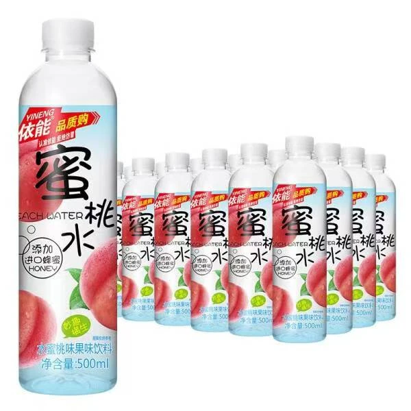 依能蜜桃水500mL*24瓶整箱装蜜柠蜂蜜水果汁饮料品批发网红饮品