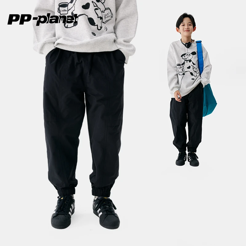 PP星球儿童洋气休闲裤春秋新款束脚裤2025男孩裤子中大童百搭长裤