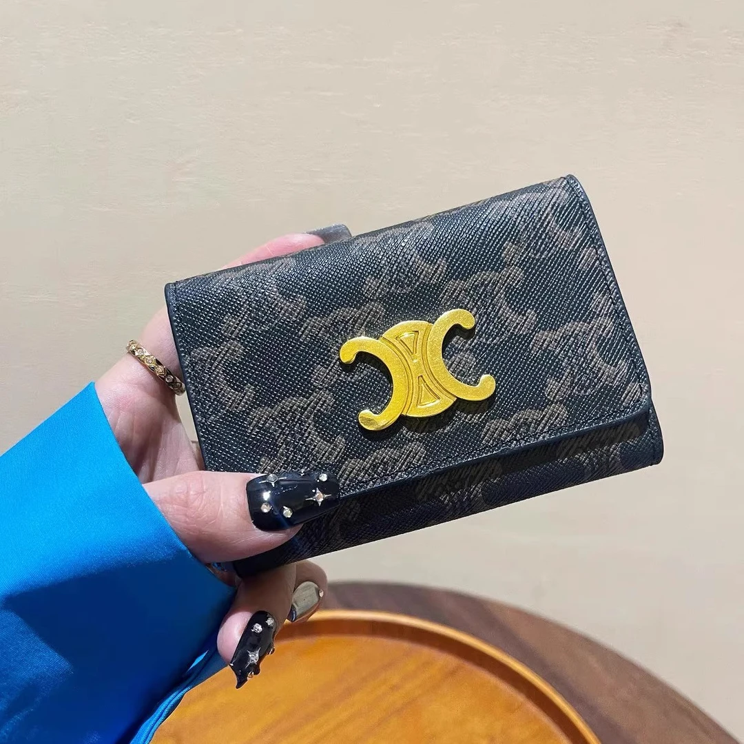 香港正品新款凯旋门老花钥匙包女式多功能简约印花锁匙包卡包钱包