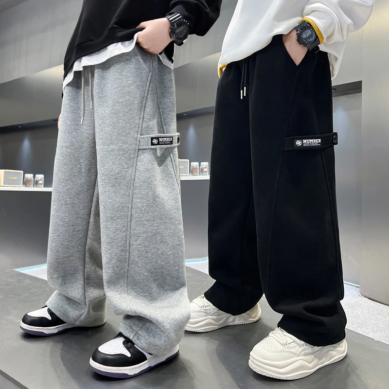 男童直筒裤子春秋宽松卫裤2025中大童休闲韩版长裤儿童秋季运动裤