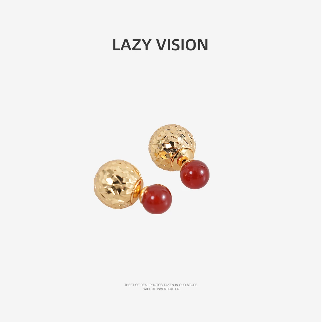 LAZYVISION 黄铜玻璃耳饰 +精致设计款女士耳环ZMD-33253