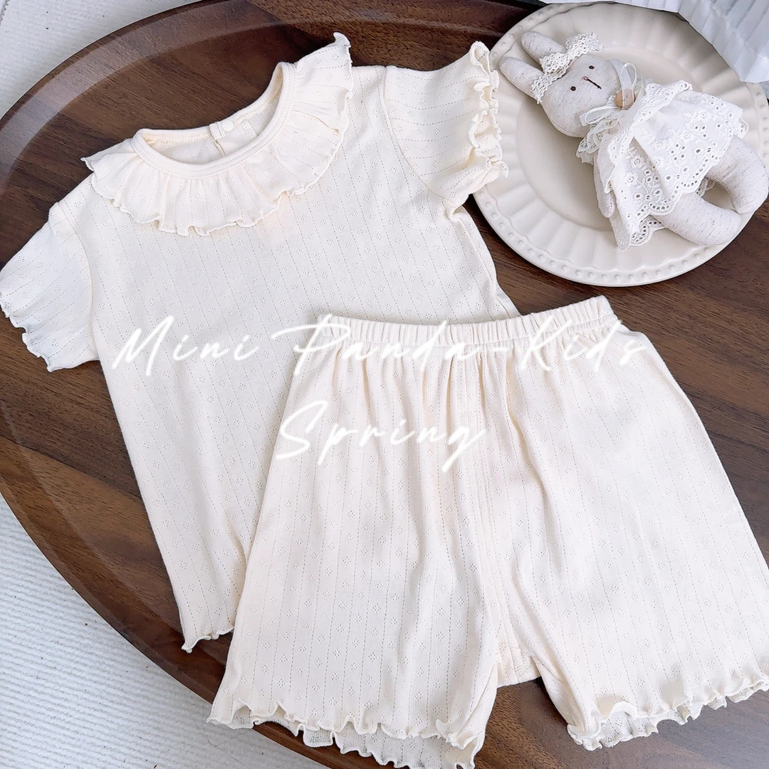 短袖家居-提花米杏色家居服