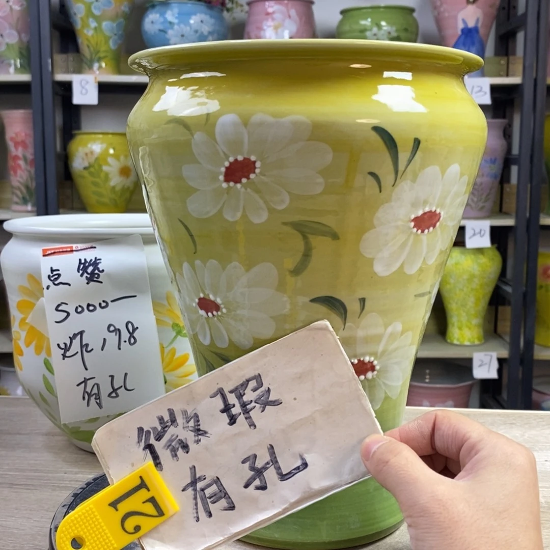 景德镇手工手绘陶瓷花盆