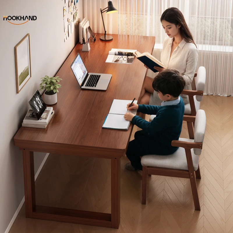 实木电脑桌书桌家用学习桌学生写字桌去客厅化大板桌双人长条桌子
