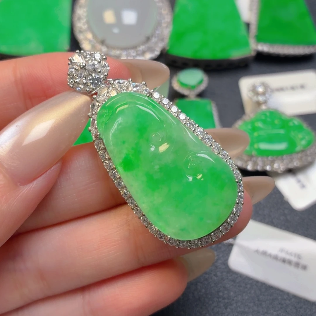 翡翠银S925镶嵌颈饰