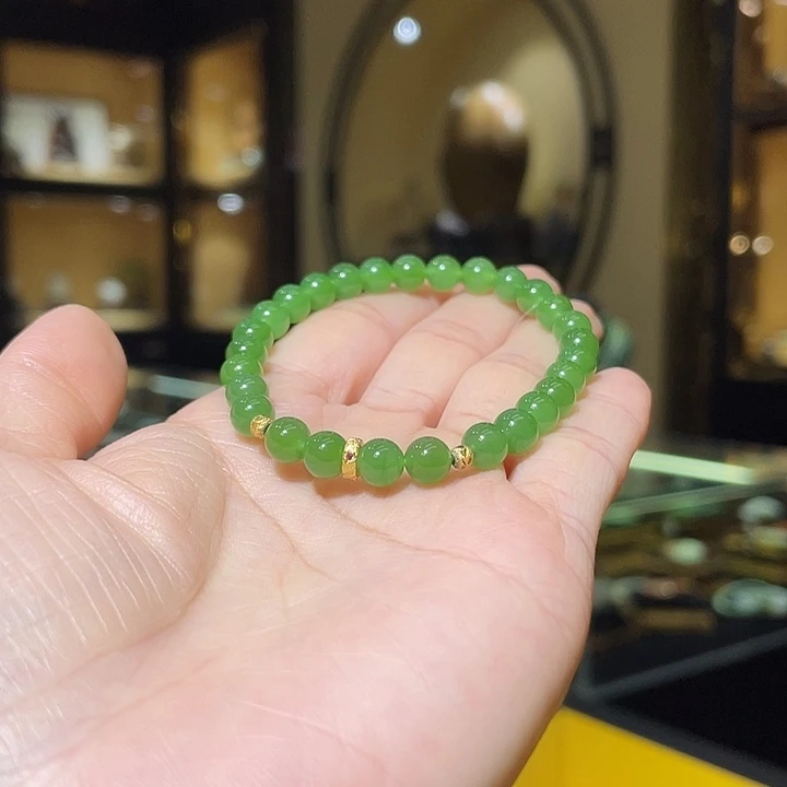 合金手串和田玉6mm