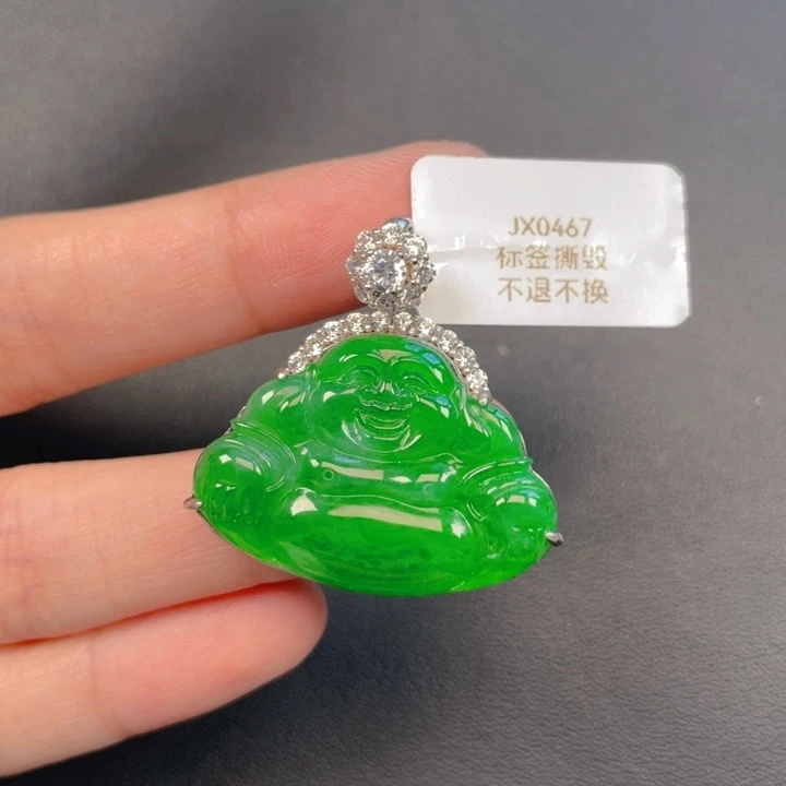 翡翠银S925镶嵌吊坠(不含链)