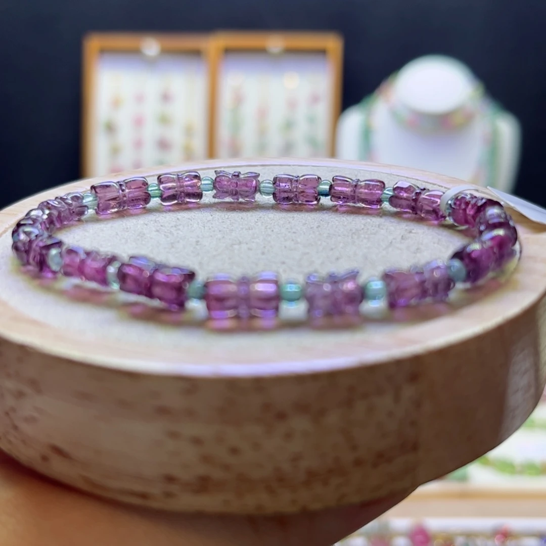 碧玺手链未镶嵌全紫莲花5.5mm