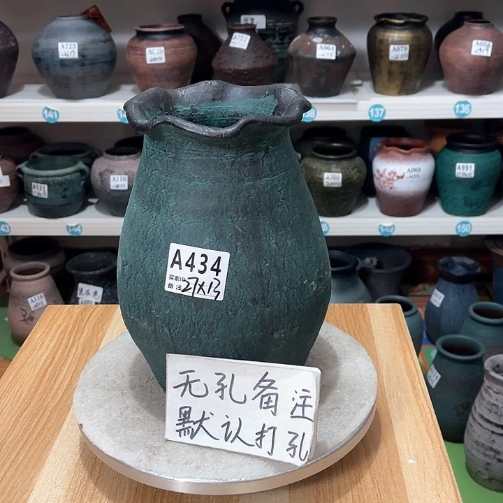 红陶手工制作工艺花盆