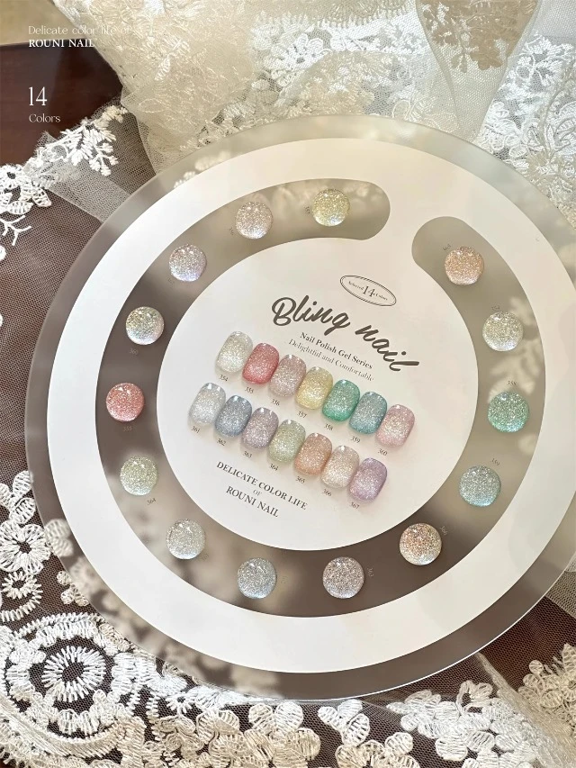 ROUNI柔倪爆闪星仙碎钻胶美甲店2025年美博会新品春夏甲油胶套装