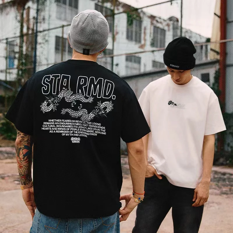 STA X RMD 龙年SR国潮夏季宽松半袖体恤美式街头潮牌短袖T恤男女