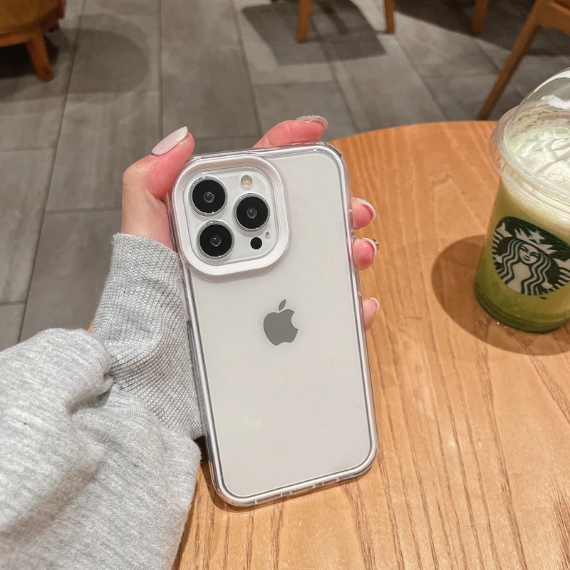 简约三合一透明适用苹果16promax手机壳iphone15/14/13防摔12/11