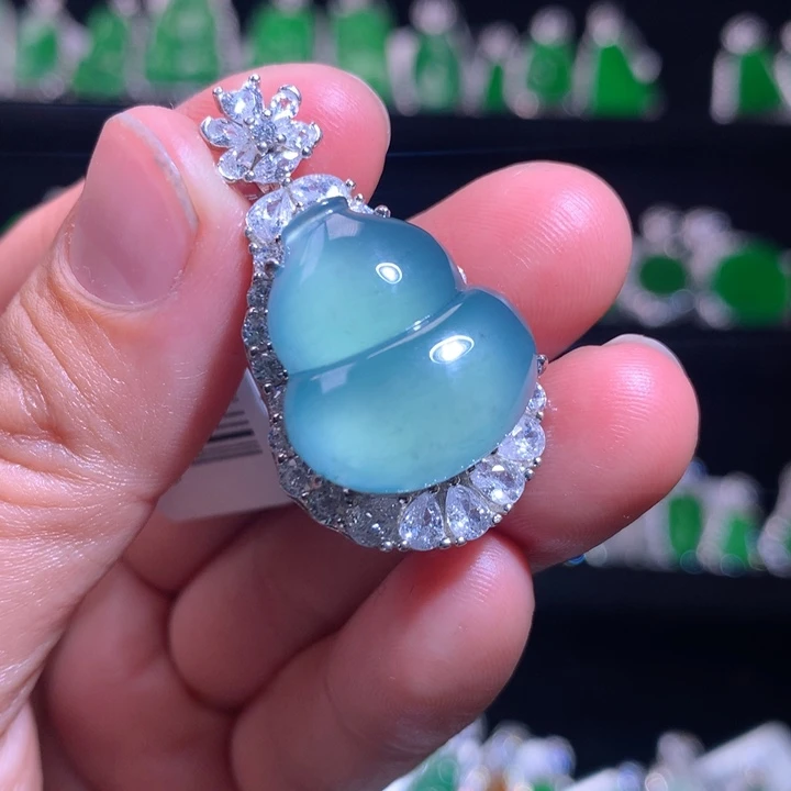 【闪购商品】颈饰银S925镶嵌翡翠天然翡翠