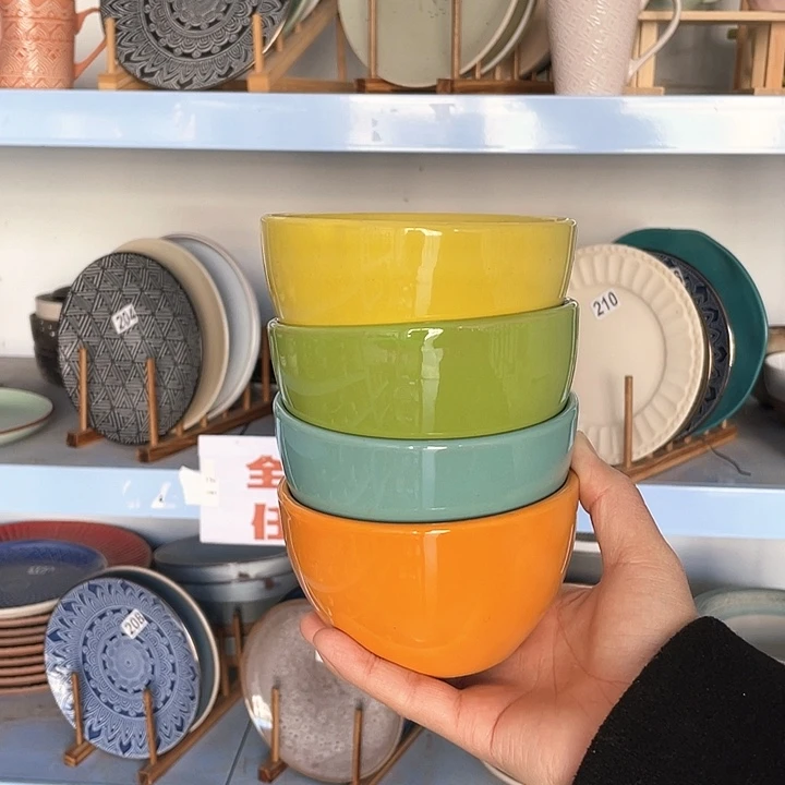 瓷4只高温釉下彩陶瓷餐具