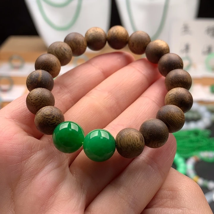 翡翠未镶嵌手串天然缅甸A货翡翠