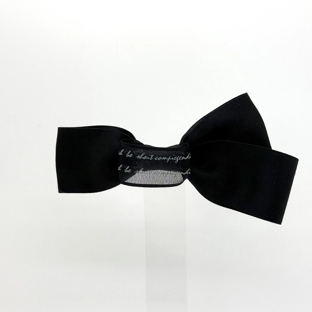 GREBUTY 6193 简约百搭黑色不规则蝴蝶结弹簧夹