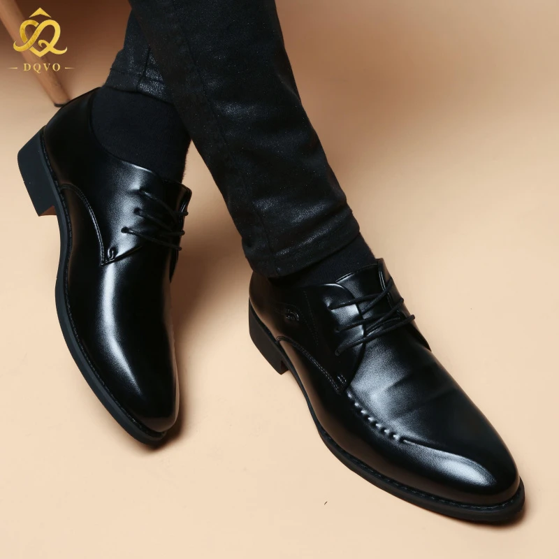 意大利手工皮鞋男韩版英伦真皮尖头商务正装休闲英伦手工真皮皮鞋