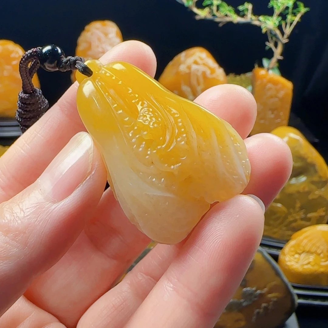 老挝石大白菜-百财挂件