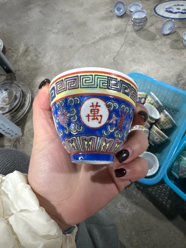 景泰蓝万寿无疆二缸杯