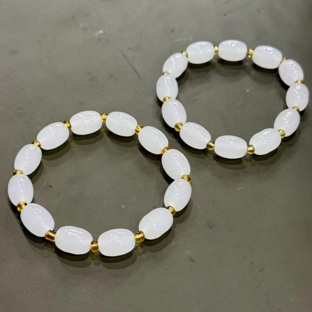 【福满满珠宝】FU004-冰川白桶珠设计款手串-多样性发起一