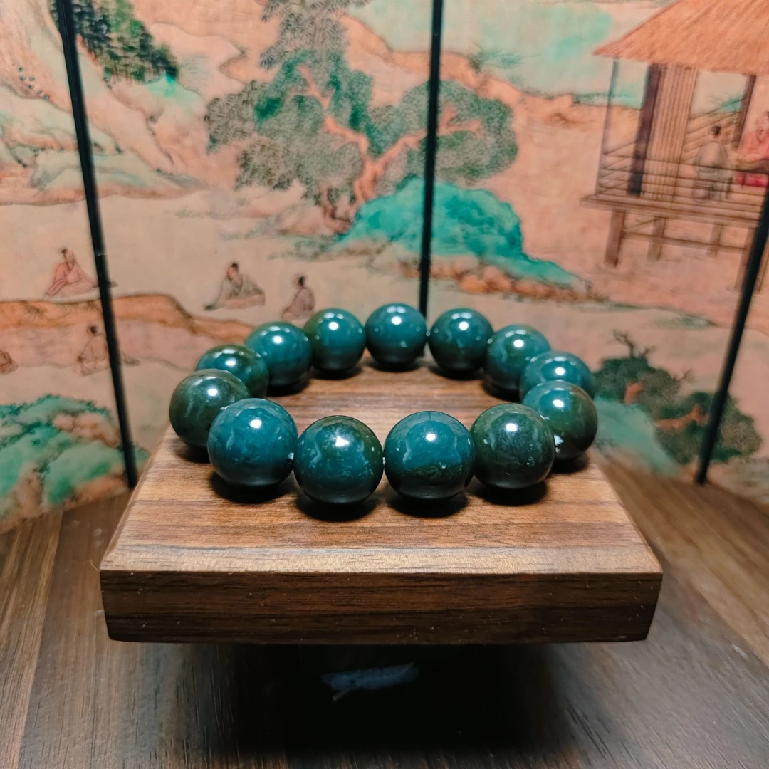 N和田玉圆珠手串（卡18）0568
