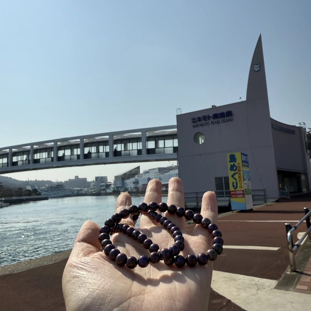 项链 5-8mm 日本黑珠项链