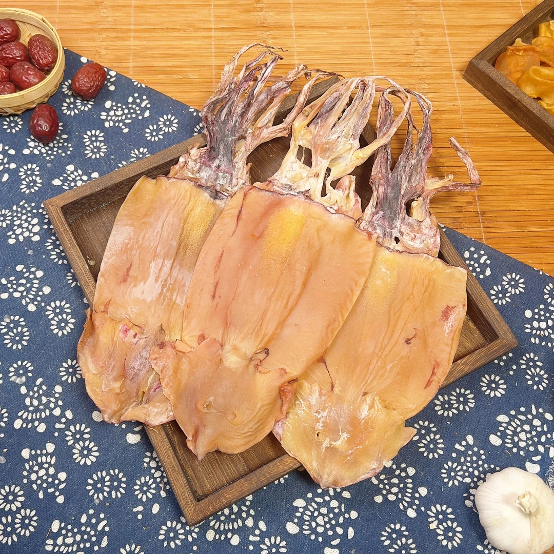 广东本港整条大鱿鱼煲汤爆炒铁板烧新晒海鲜干货大号尤鱼海鲜500g