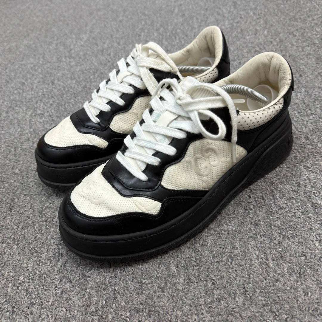 99新 GUCCI/古驰 15131358 Gucci古驰 黑白熊猫饼干鞋 5.5码