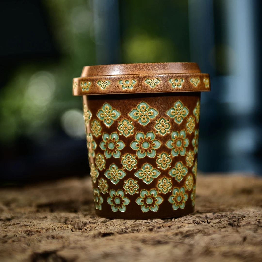 当代 【小田甄陶】1宝相-瓷茶记-奶茶杯-450ml（瓷茶BX0029）