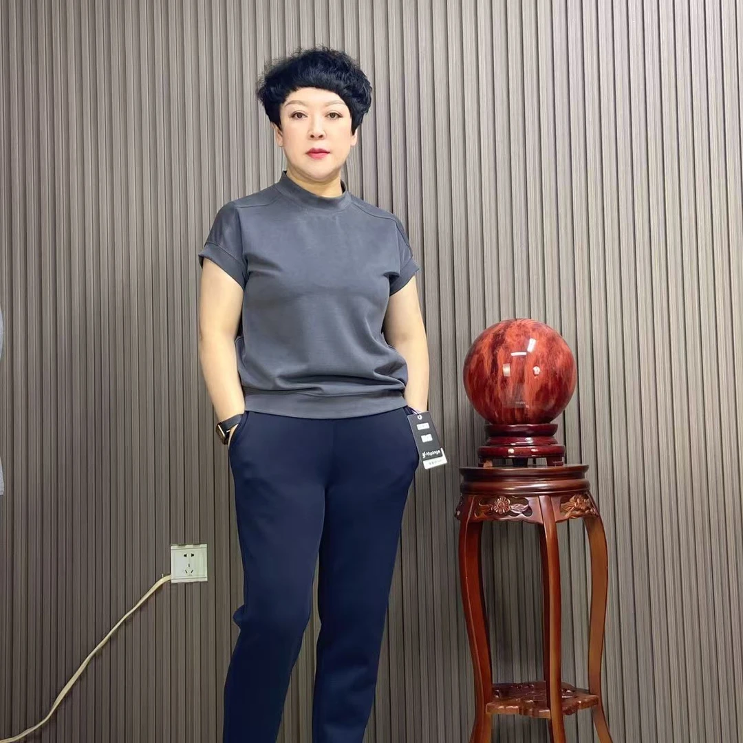 【雅洁服饰】2535铜氨丝夏季休闲纯色小衫