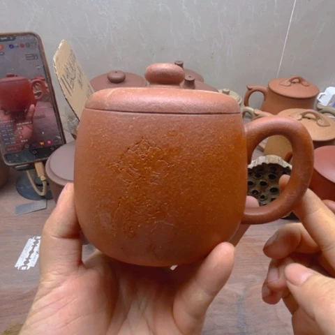 茶杯紫砂奔*?半手工原矿黄酱坡小包盖
